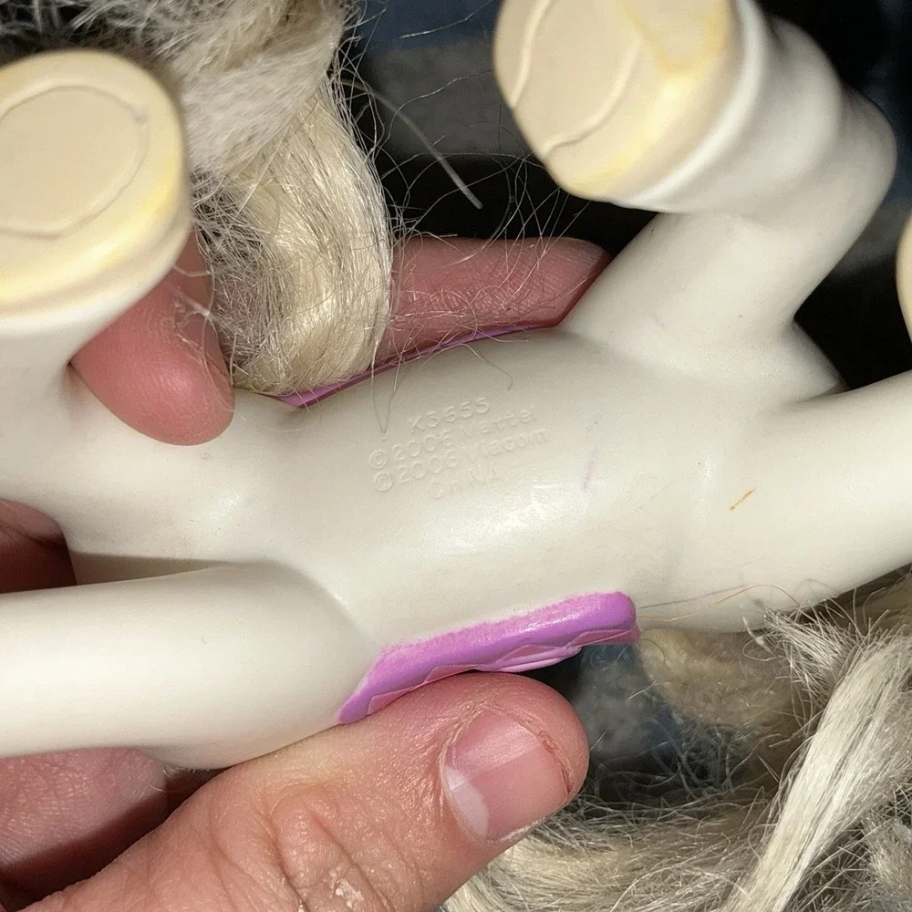 Fisher Price Loving Family Dollhouse White Pony Horse Pink Saddle 2006